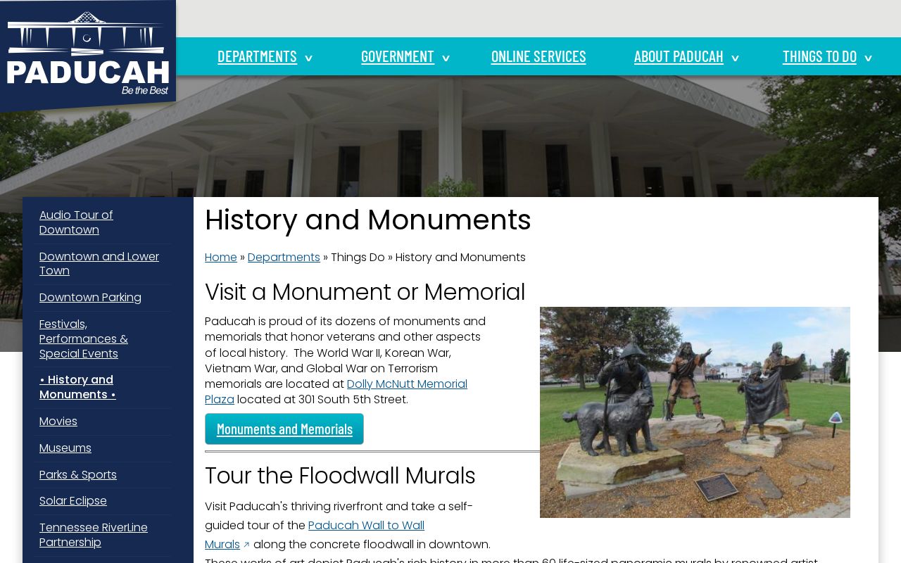 Paducah city directory research using the city history page