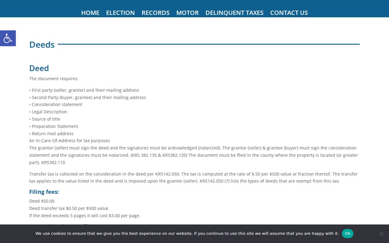 Paducah previous residents McCracken deed requirements