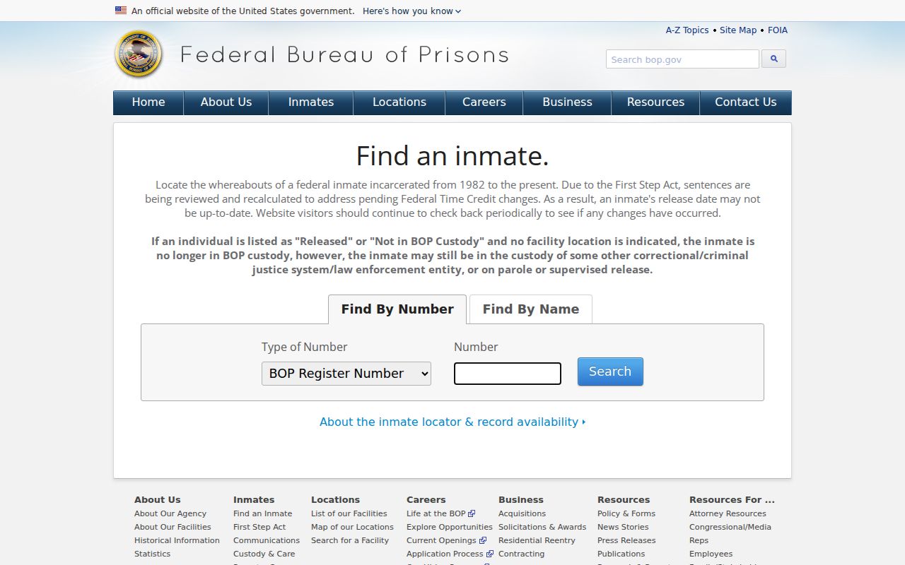 Federal inmate locator search for a Paducah name